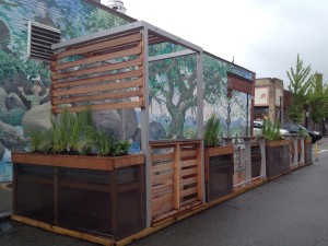 Hill’s parklet installed in Roslindale